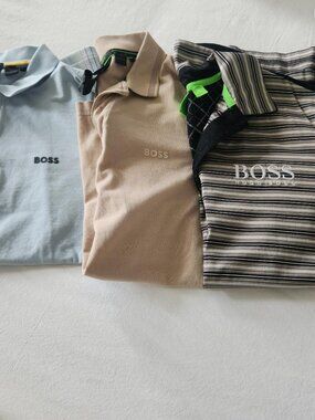 3 mens Boss gofl shirts! Great condition.